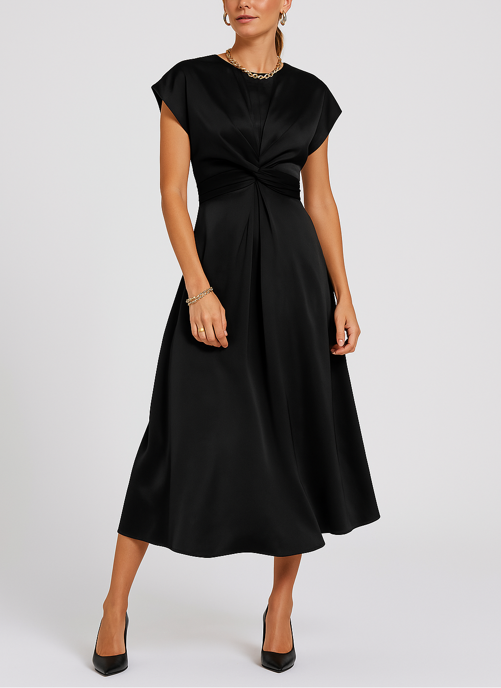 Madison | Cozy Twist-Front Christmas Dress for Holiday Parties