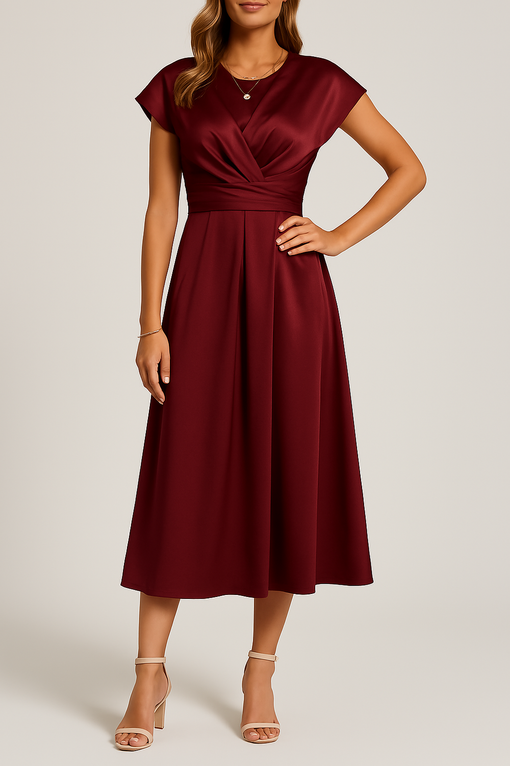 Madison | Cozy Twist-Front Christmas Dress for Holiday Parties