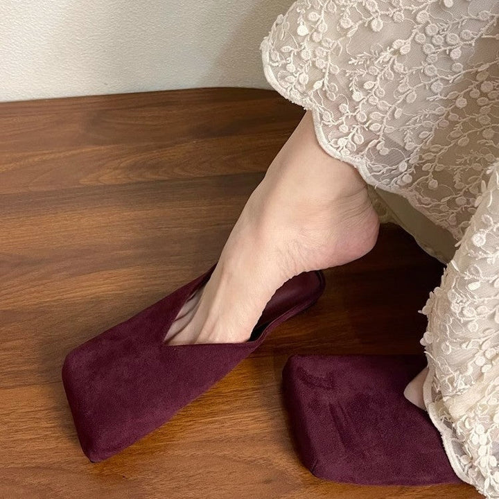 Margaret | Stylish Square Toe Mule Slippers