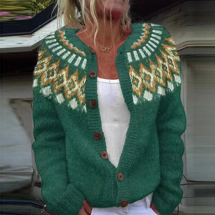 Marilyn | Relaxed Vintage Fair Isle Knit Cardigan