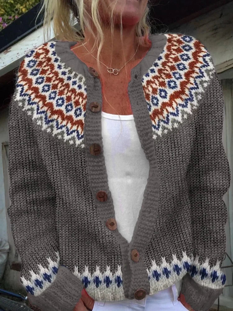 Martha | Chic Vintage Fair Isle Knit Cardigan