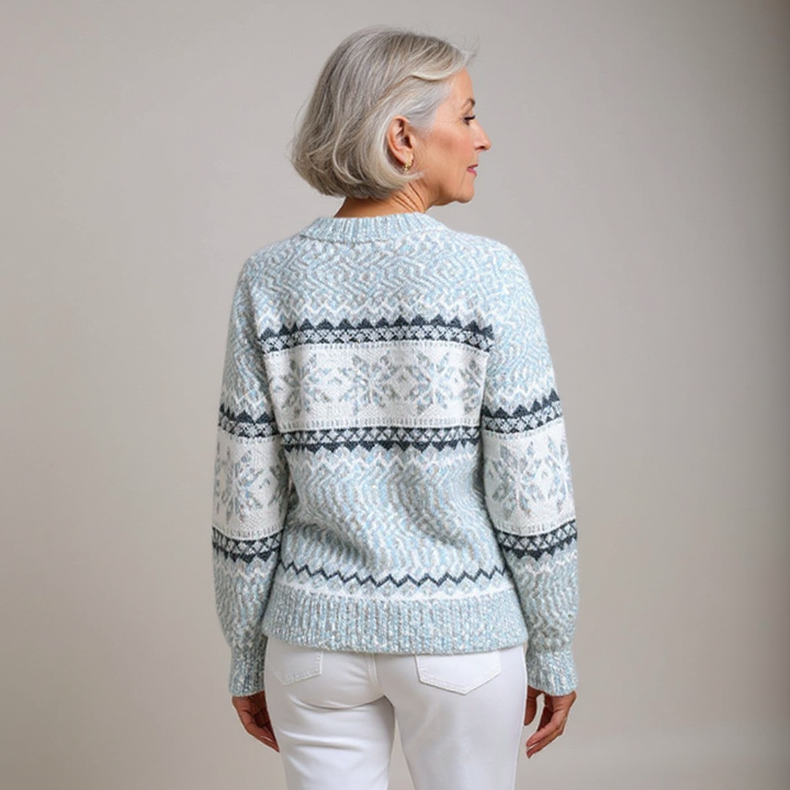 Martha | Timeless Fair Isle Mock Neck Knit Sweater