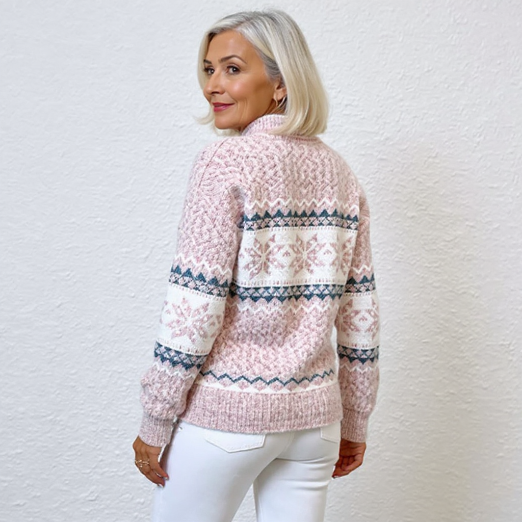 Martha | Timeless Fair Isle Mock Neck Knit Sweater