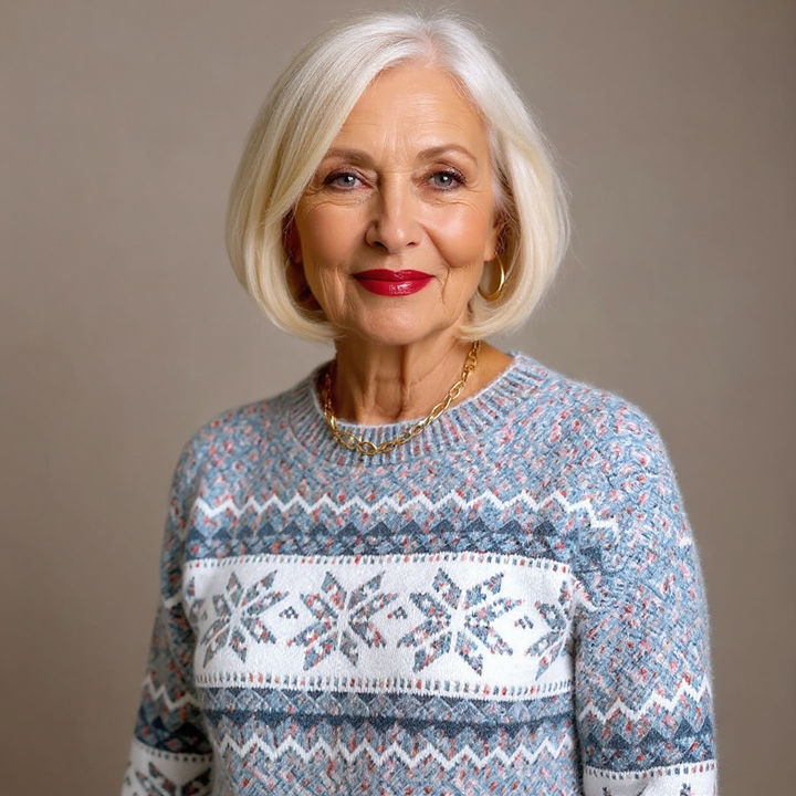 Martha | Timeless Fair Isle Mock Neck Knit Sweater