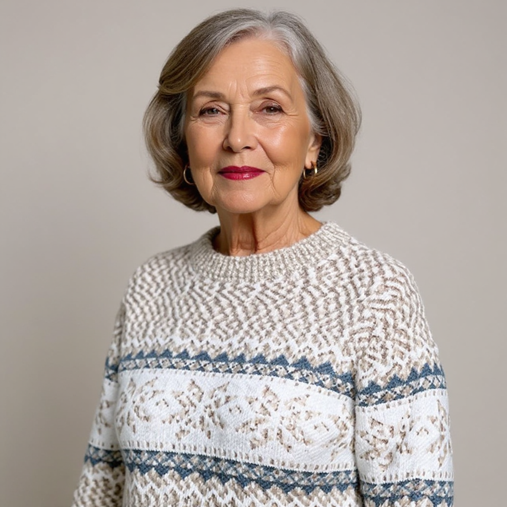 Martha | Timeless Fair Isle Mock Neck Knit Sweater
