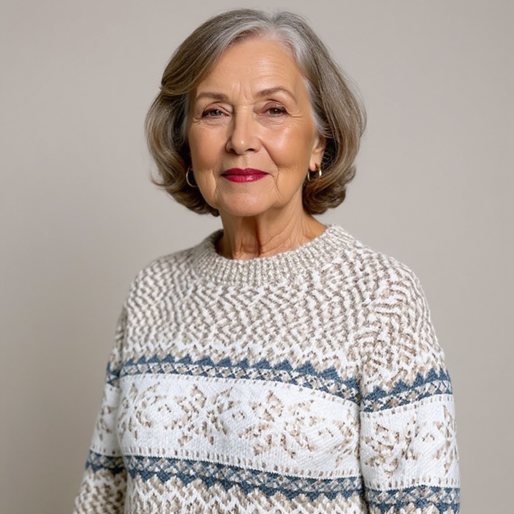Martha | Timeless Fair Isle Mock Neck Knit Sweater