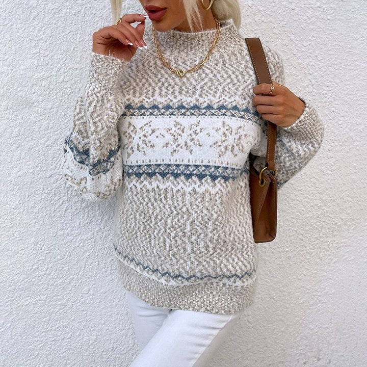 Martha | Timeless Fair Isle Mock Neck Knit Sweater