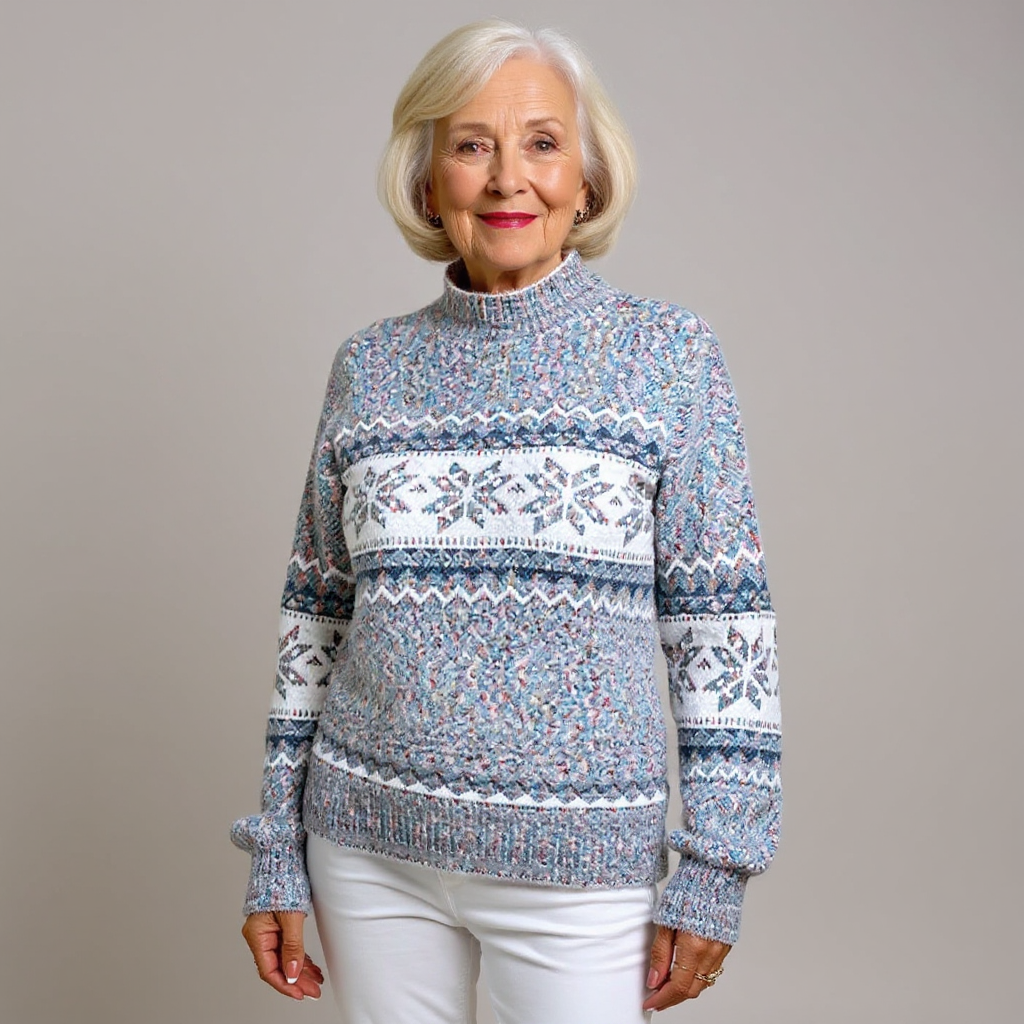 Martha | Timeless Fair Isle Mock Neck Knit Sweater