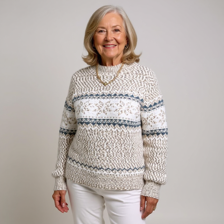 Martha | Timeless Fair Isle Mock Neck Knit Sweater