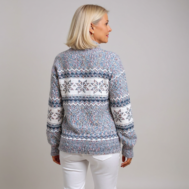 Martha | Timeless Fair Isle Mock Neck Knit Sweater