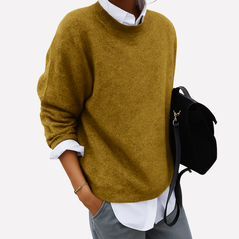 Mathilde | Raffineret Oversized Striktrøje med Ribkant