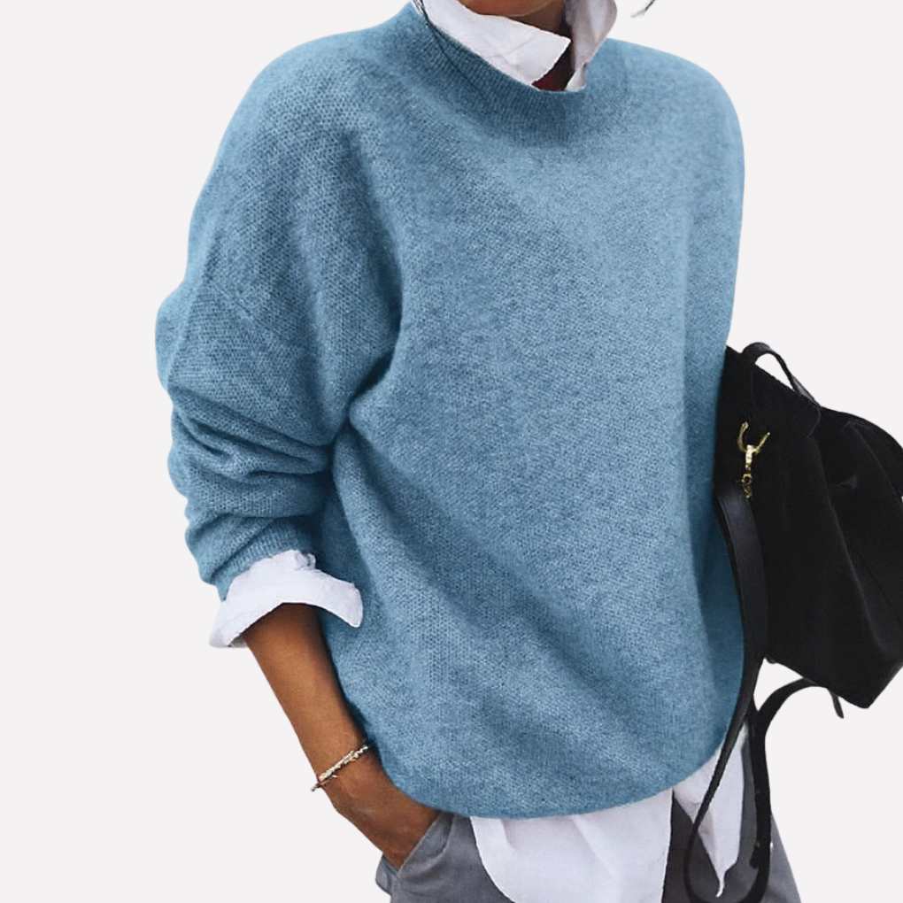 Mathilde | Raffineret Oversized Striktrøje med Ribkant