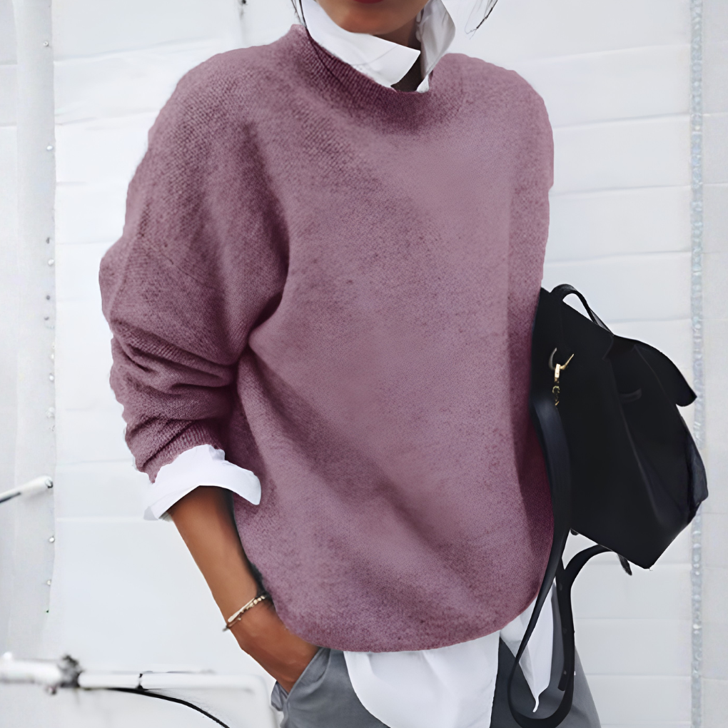 Mathilde | Raffineret Oversized Striktrøje med Ribkant