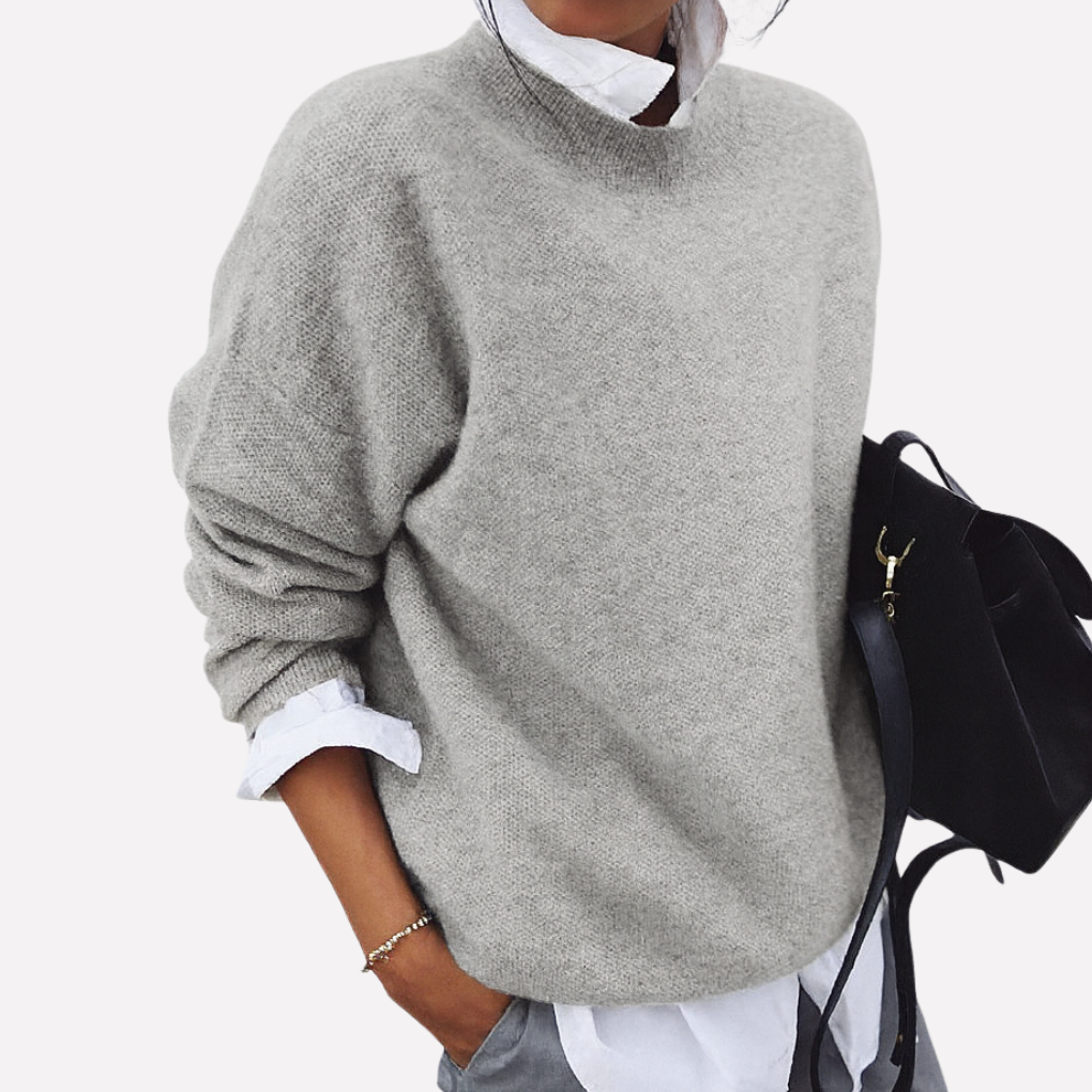 Mathilde | Raffineret Oversized Striktrøje med Ribkant