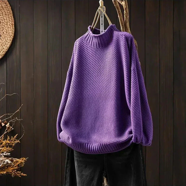 Megan | Classic Oversized Mock Neck Knit Sweater