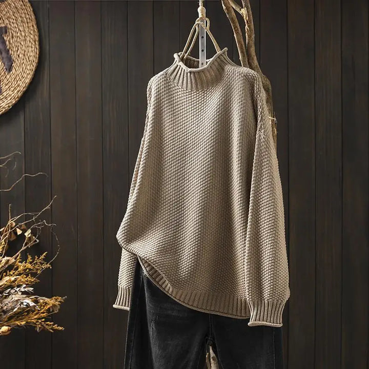 Megan | Classic Oversized Mock Neck Knit Sweater