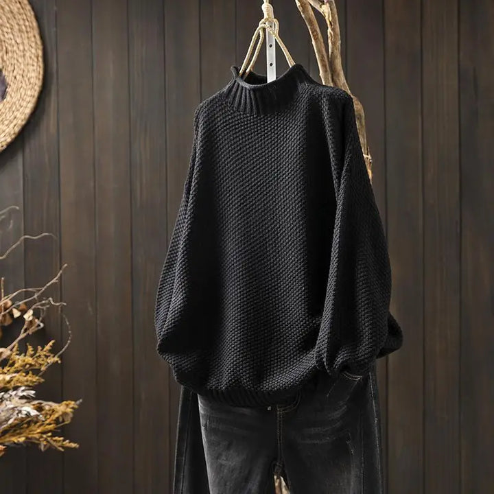 Megan | Classic Oversized Mock Neck Knit Sweater