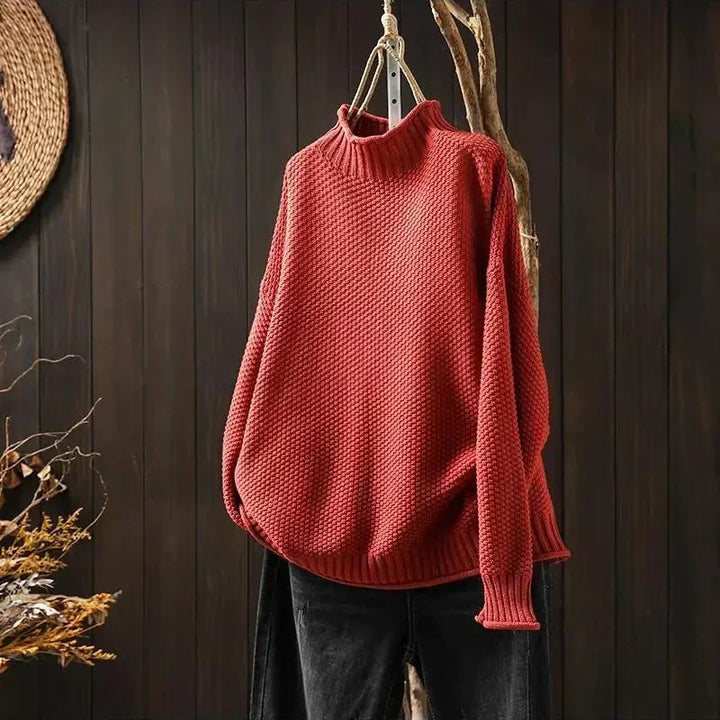 Megan | Classic Oversized Mock Neck Knit Sweater