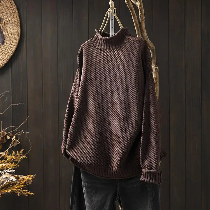 Megan | Classic Oversized Mock Neck Knit Sweater