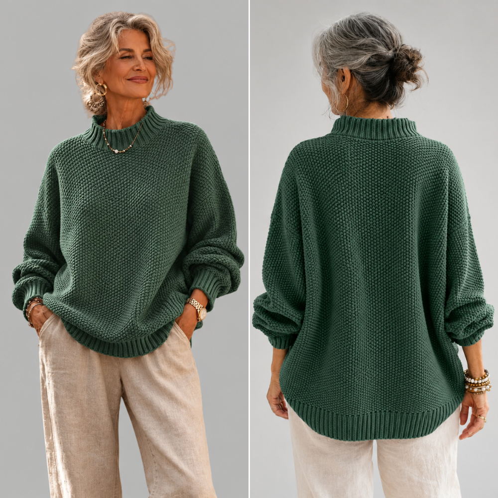 Megan | Classic Oversized Mock Neck Knit Sweater