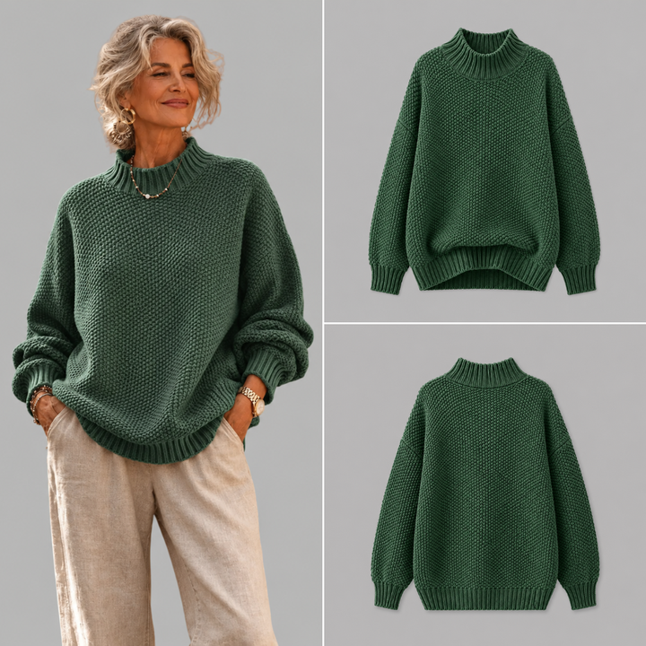 Megan | Classic Oversized Mock Neck Knit Sweater