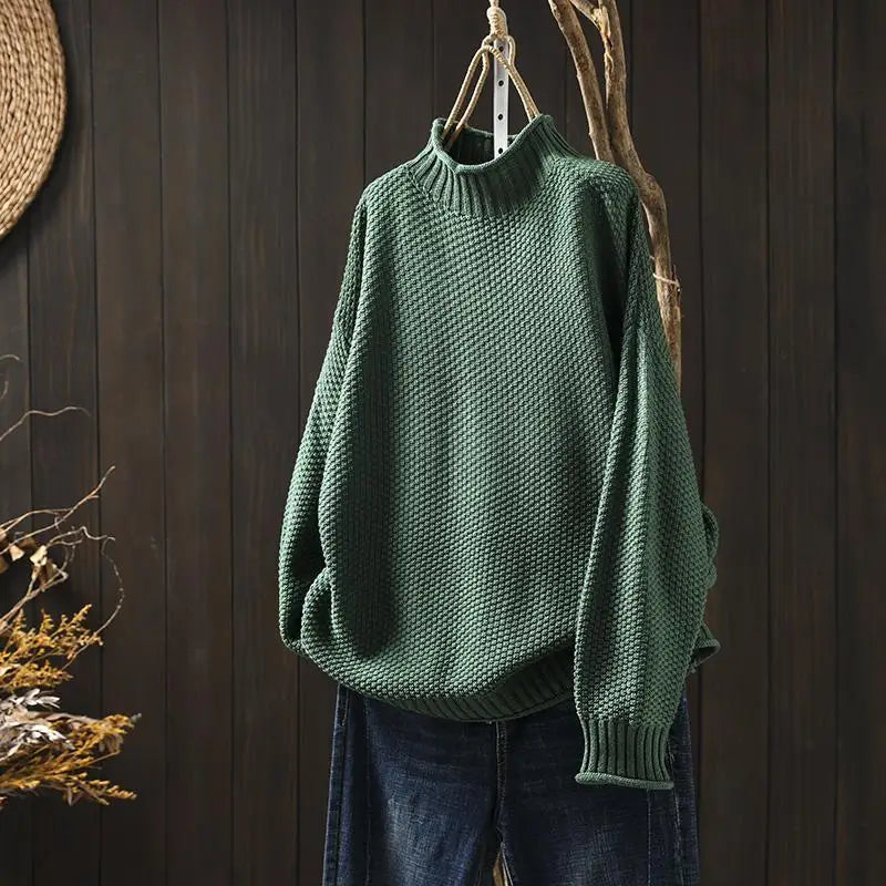 Megan | Classic Oversized Mock Neck Knit Sweater