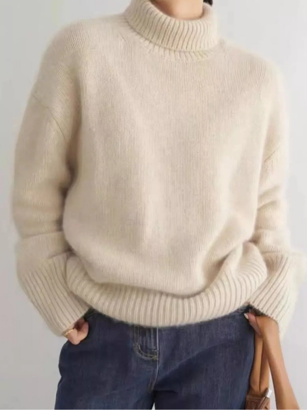 Megan | Timeless Oversized Drop Shoulder Turtleneck Sweater