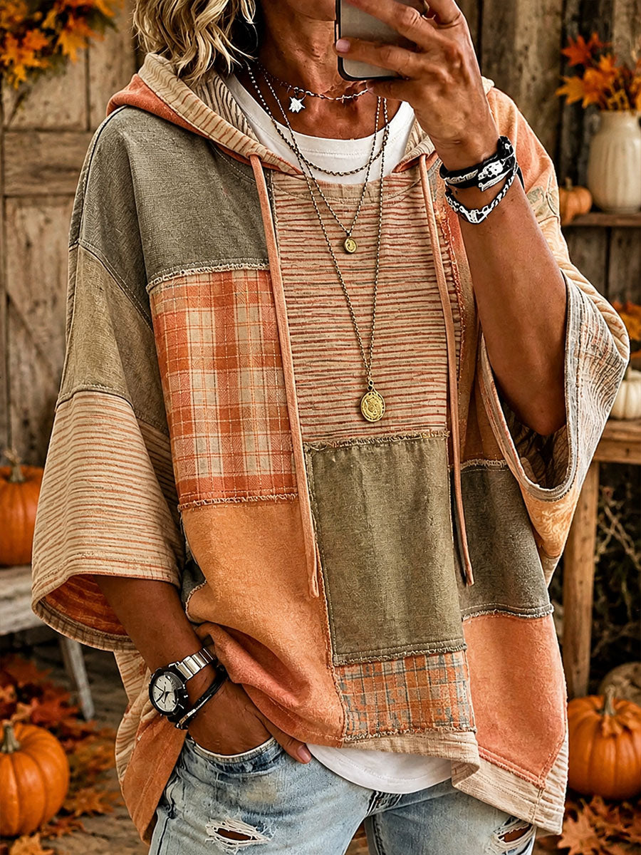 Michelle | Chic Patchwork Oversized Pullover Hoodie
