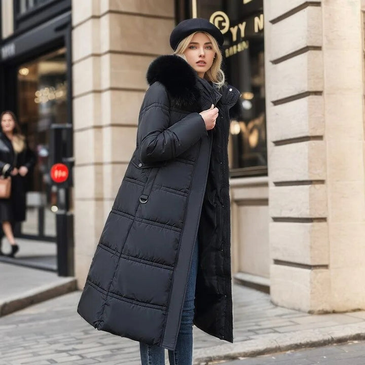 Michelle | Cozy Faux Fur Hooded Long Puffer Winter Coat