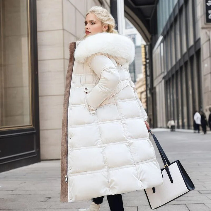 Michelle | Cozy Faux Fur Hooded Long Puffer Winter Coat