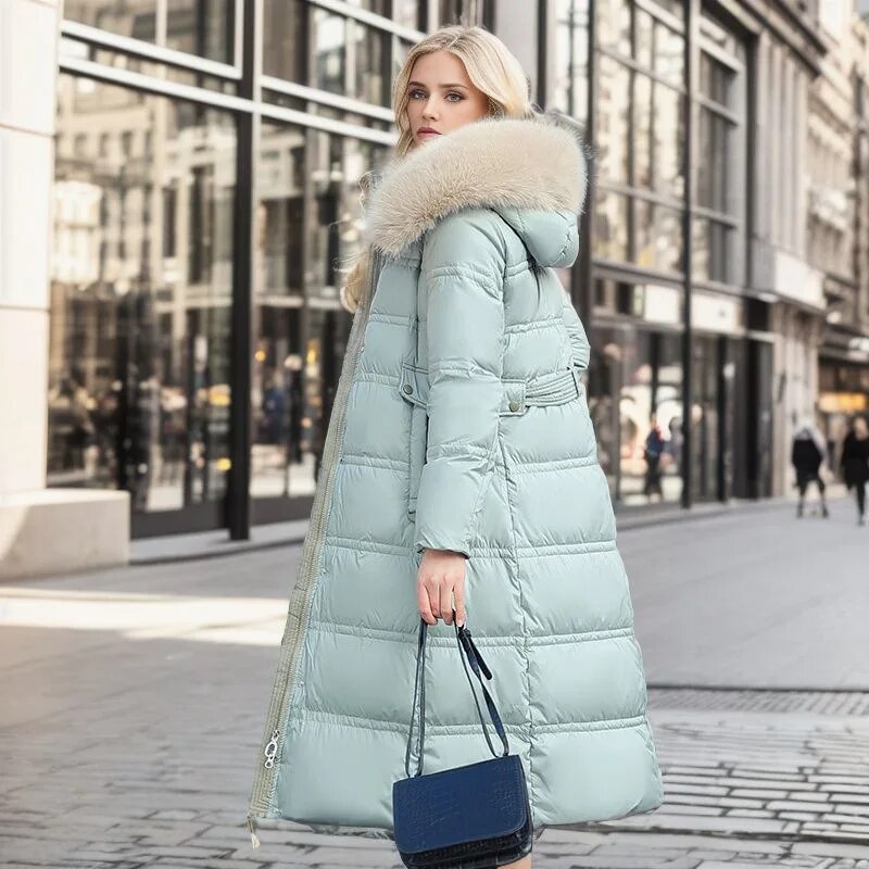 Michelle | Cozy Faux Fur Hooded Long Puffer Winter Coat