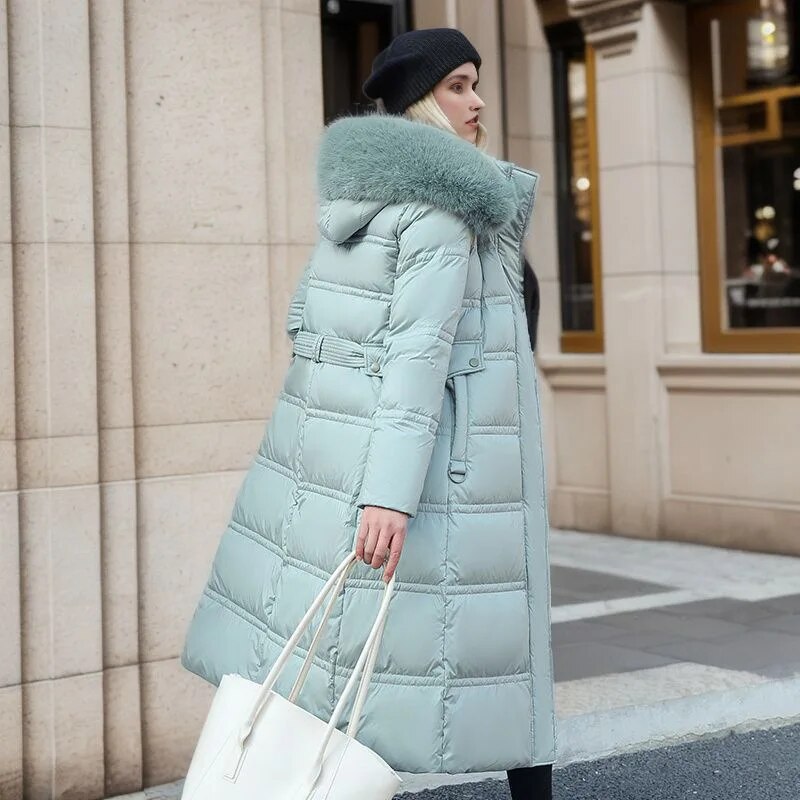 Michelle | Cozy Faux Fur Hooded Long Puffer Winter Coat