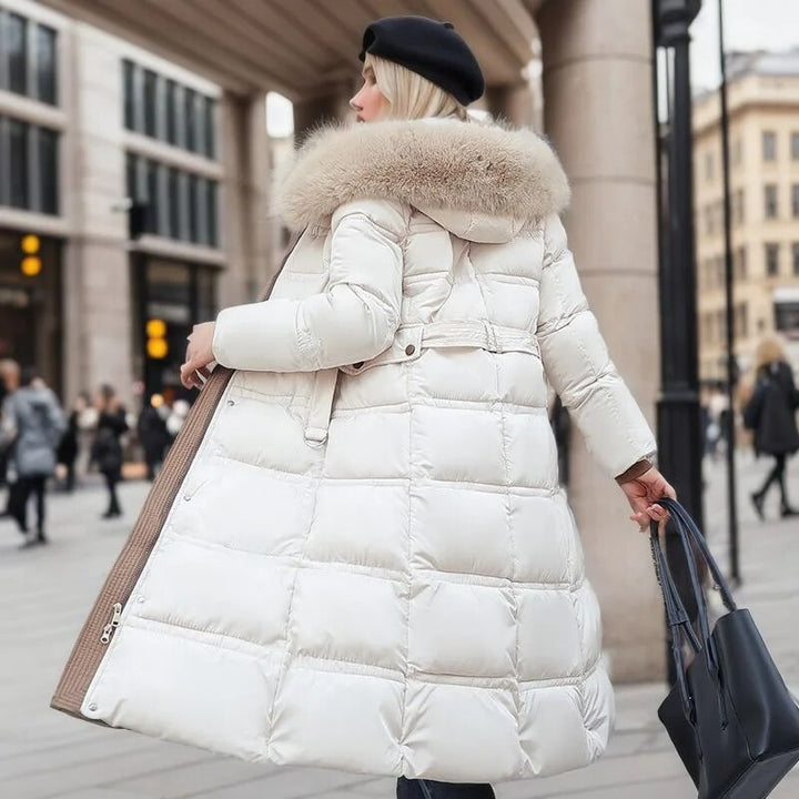 Michelle | Cozy Faux Fur Hooded Long Puffer Winter Coat