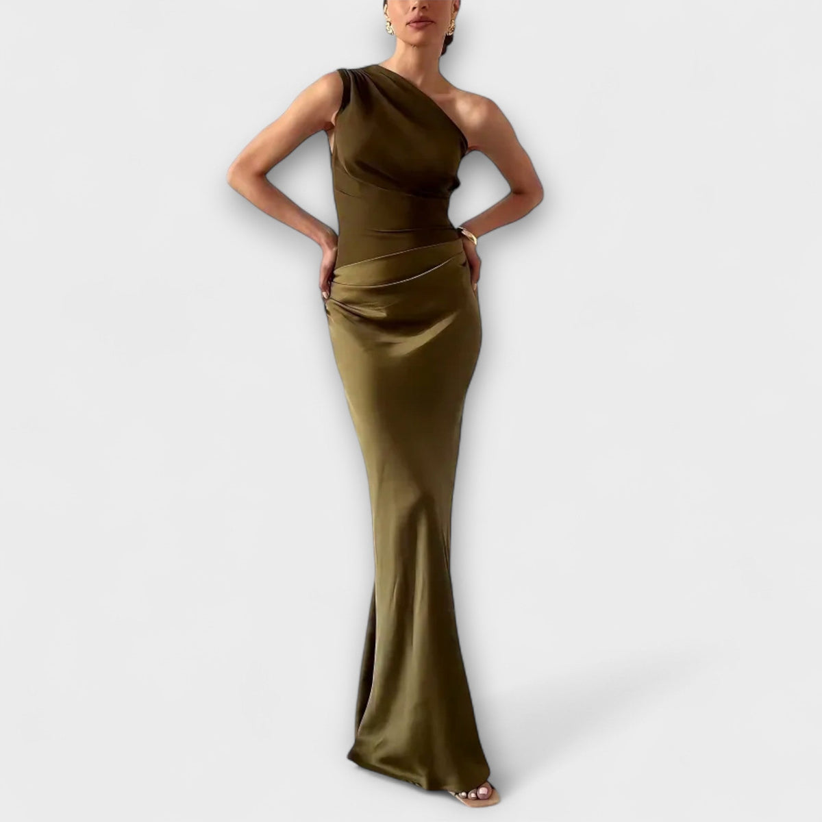 Molly | Raffineret One-Shoulder Kjole til Julefrokost