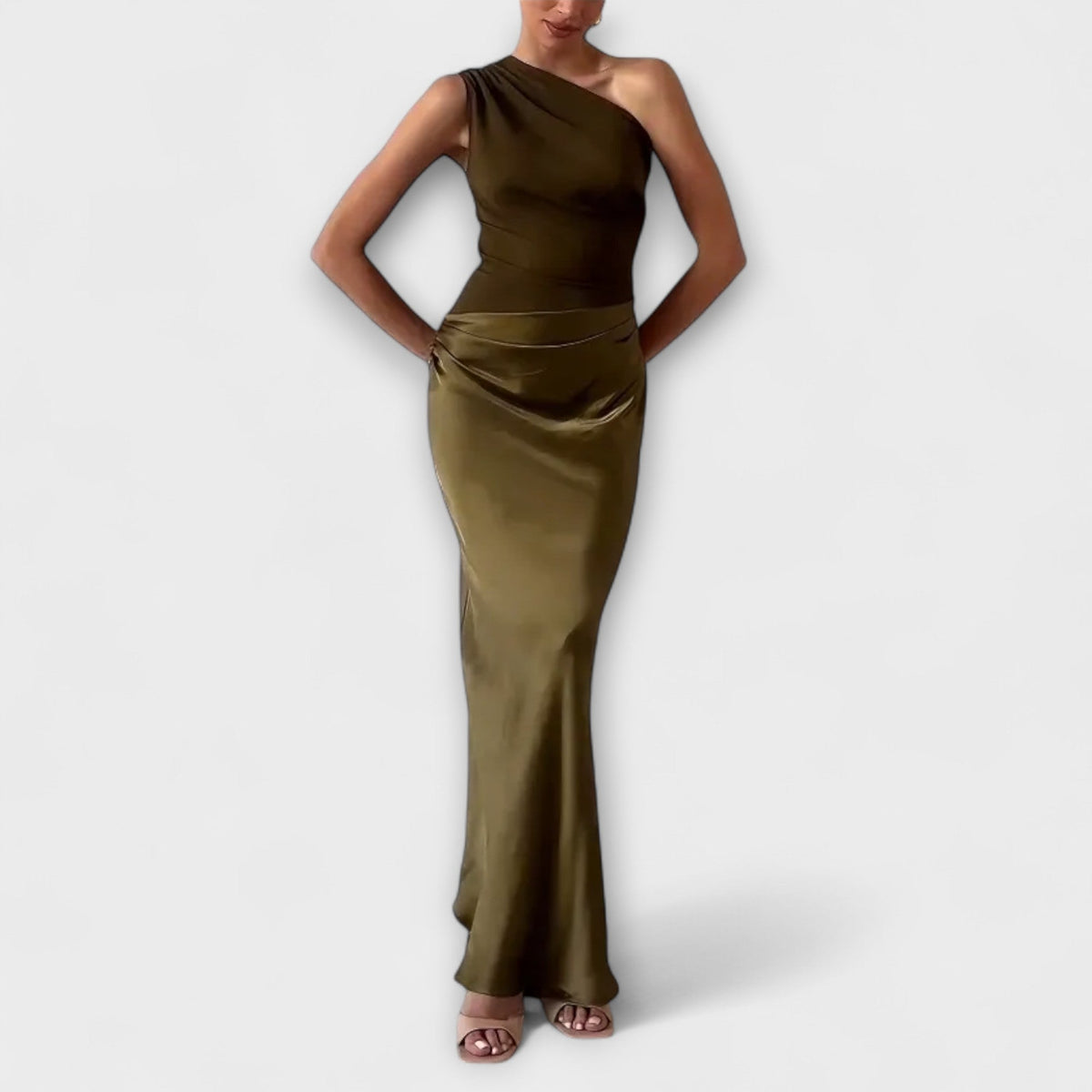 Molly | Raffineret One-Shoulder Kjole til Julefrokost