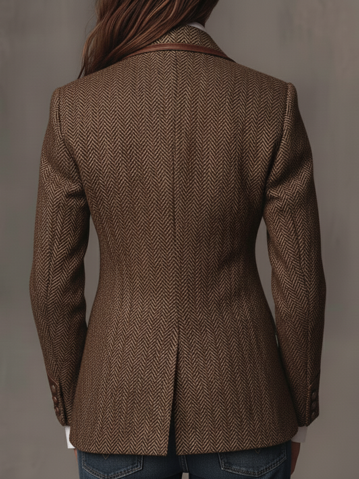Nancy | Tailored Herringbone Single-Breasted Blazer