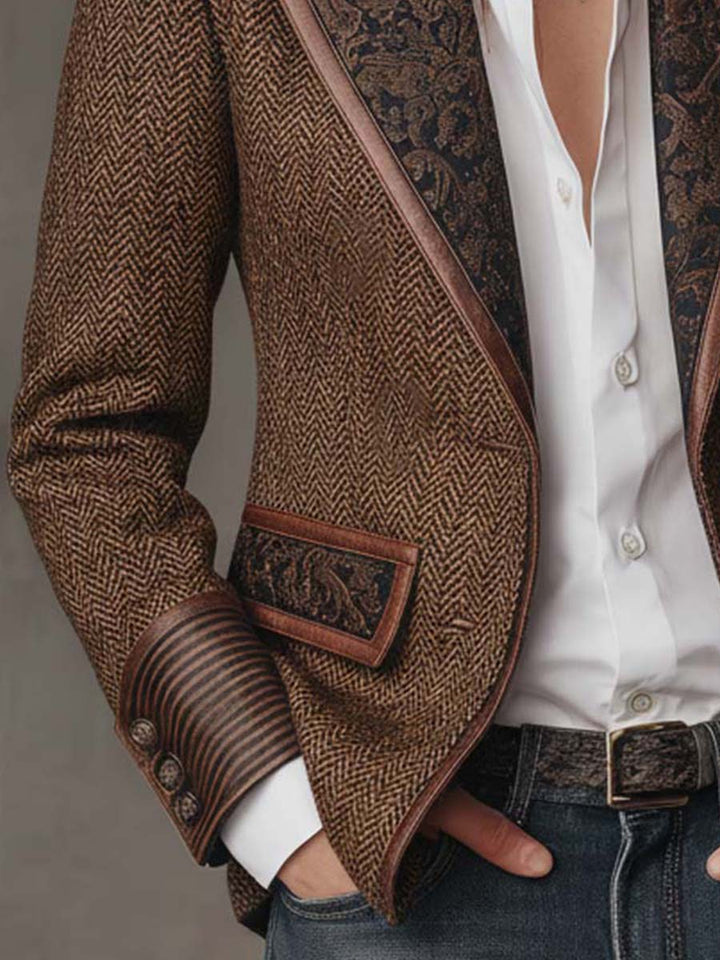 Nancy | Tailored Herringbone Single-Breasted Blazer