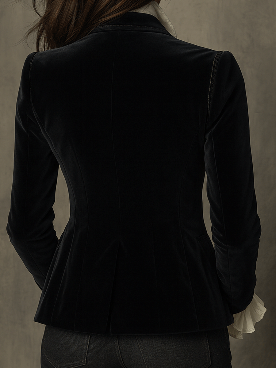 Nicole | Floral Embroidered Fitted Long Sleeve Blazer