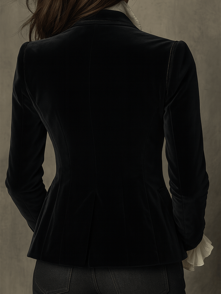 Nicole | Floral Embroidered Fitted Long Sleeve Blazer
