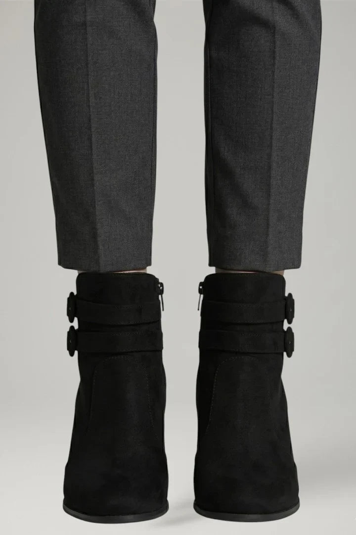 Nicole | Relaxed Buckle Ankle Boots with Block Heel