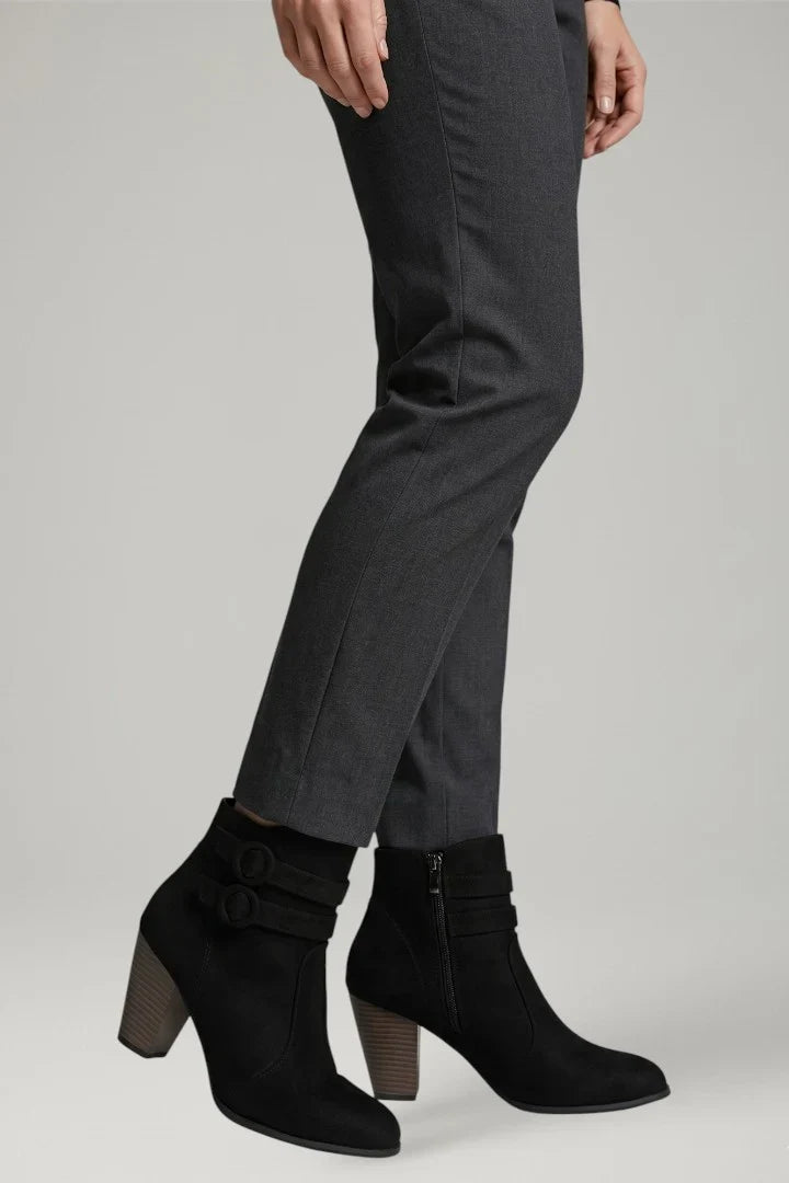 Nicole | Relaxed Buckle Ankle Boots with Block Heel