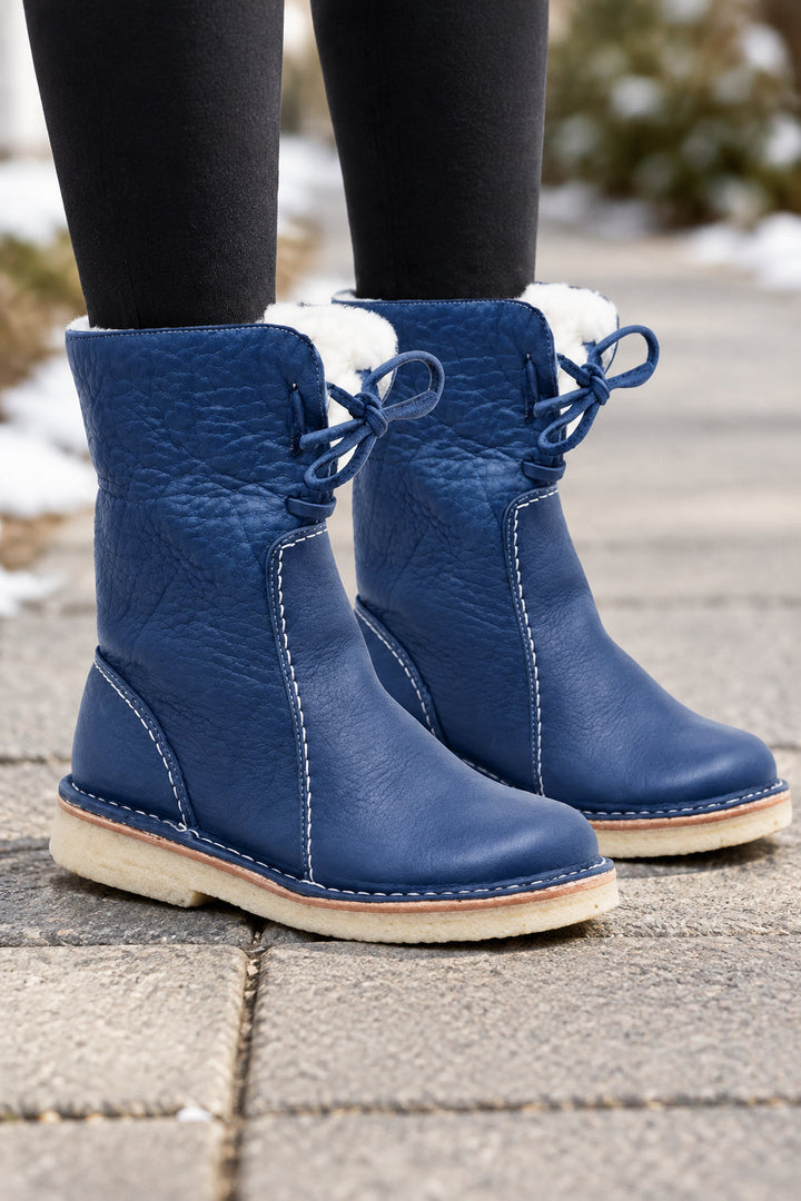 Nicole | Relaxed Shearling-Lined Lace-Up Winter Boots