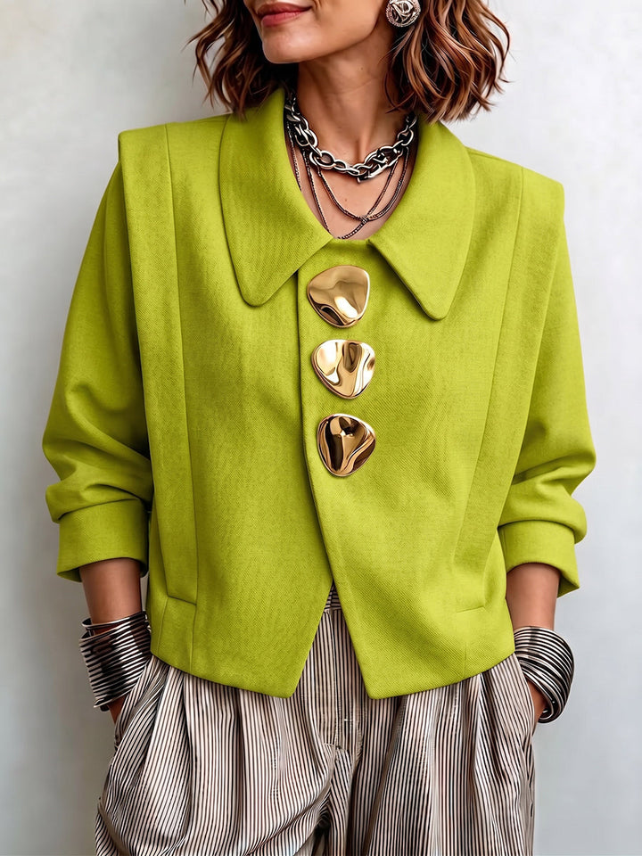 Olivia | Refined Button Front Cropped Blazer