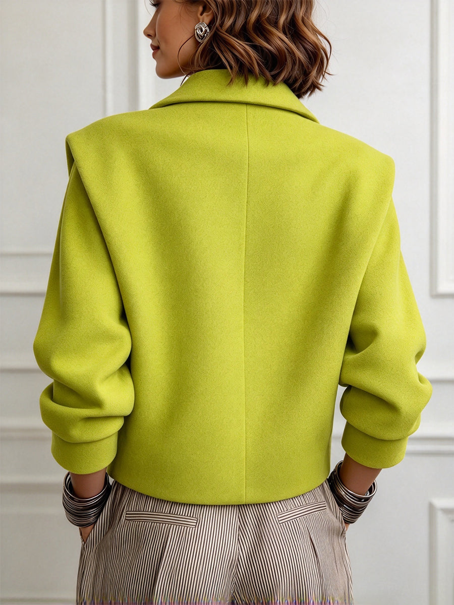 Olivia | Refined Button Front Cropped Blazer