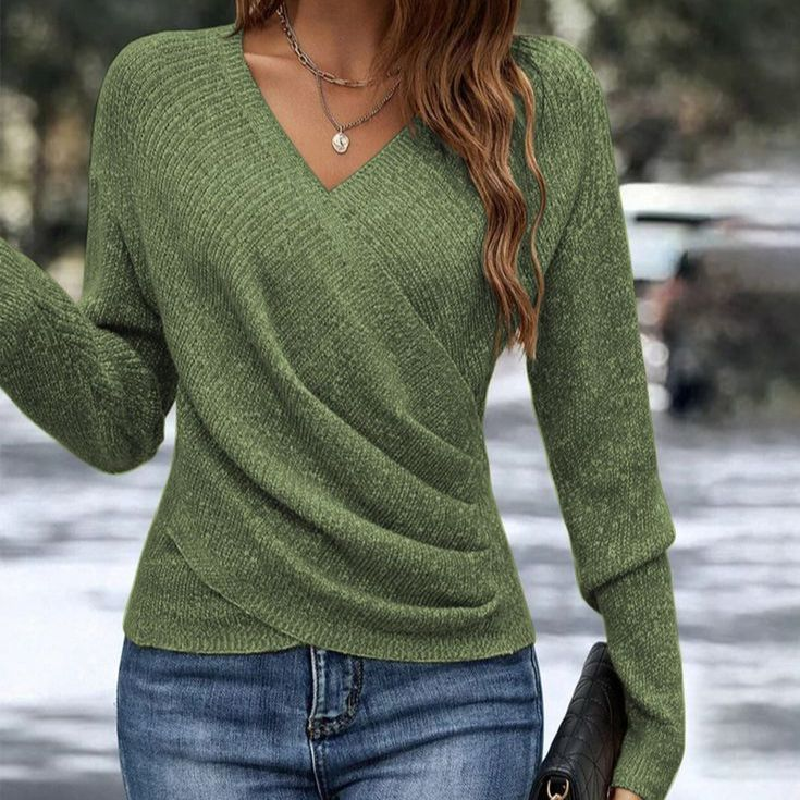 Pamela | Cozy V-Neck Wrap Knit Sweater