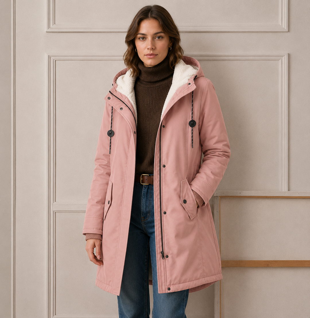Pamela | Stylish Plush-Lined Hooded Parka Winter Coat