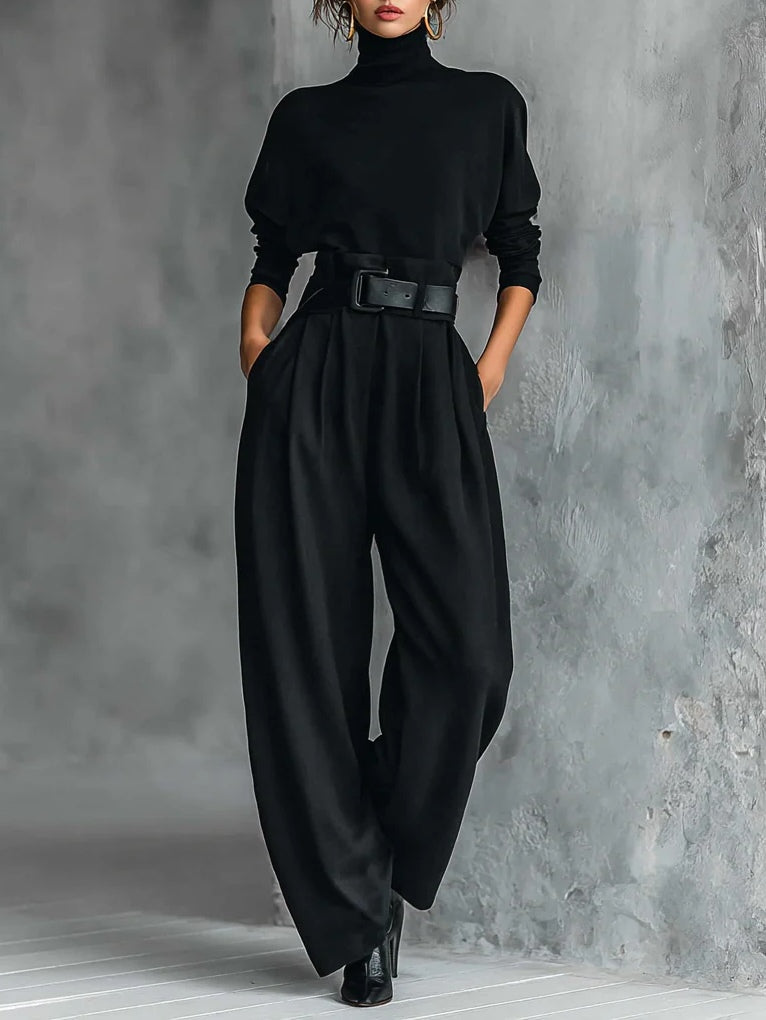 Pamela | Timeless Turtleneck Sweater Wide Leg Pants Set