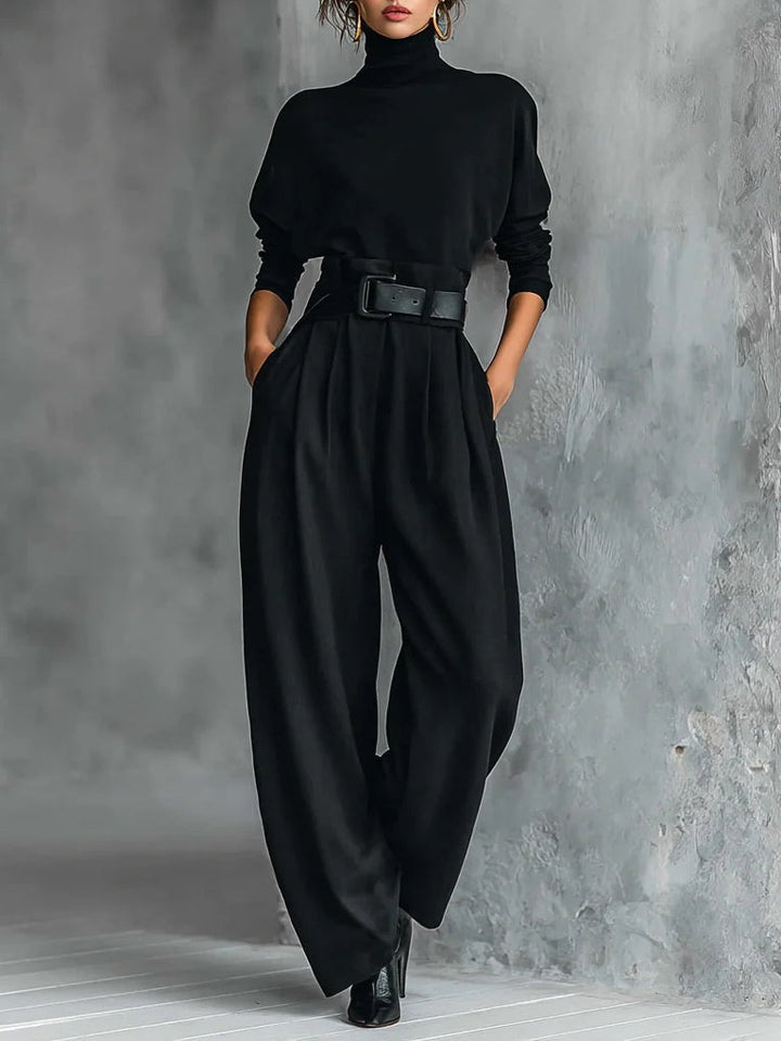 Pamela | Timeless Turtleneck Sweater Wide Leg Pants Set