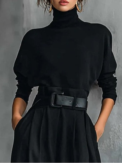 Pamela | Timeless Turtleneck Sweater Wide Leg Pants Set