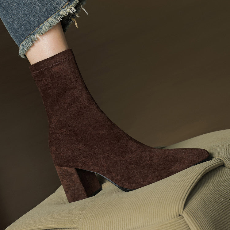 Patricia | Chic Side Zip Block Heel Ankle Boots